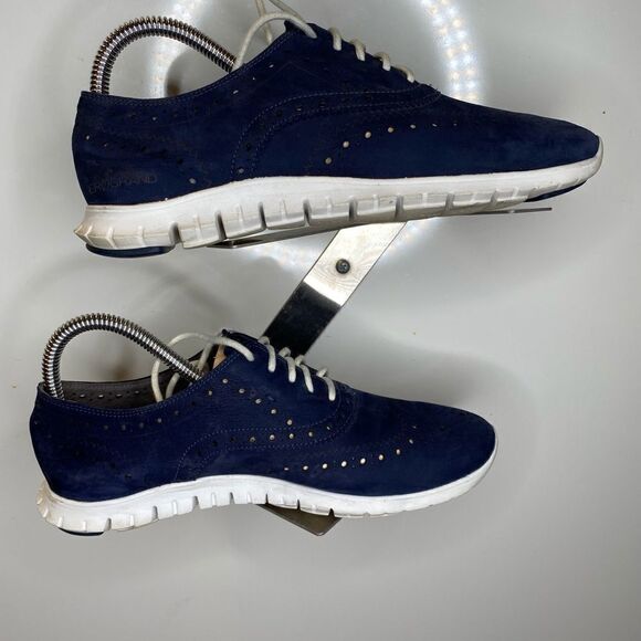 Cole Haan Zerogrand Wingtip Oxford Sneakers Womens 7,5 B Navy Blue W02696. - Picture 3 of 5